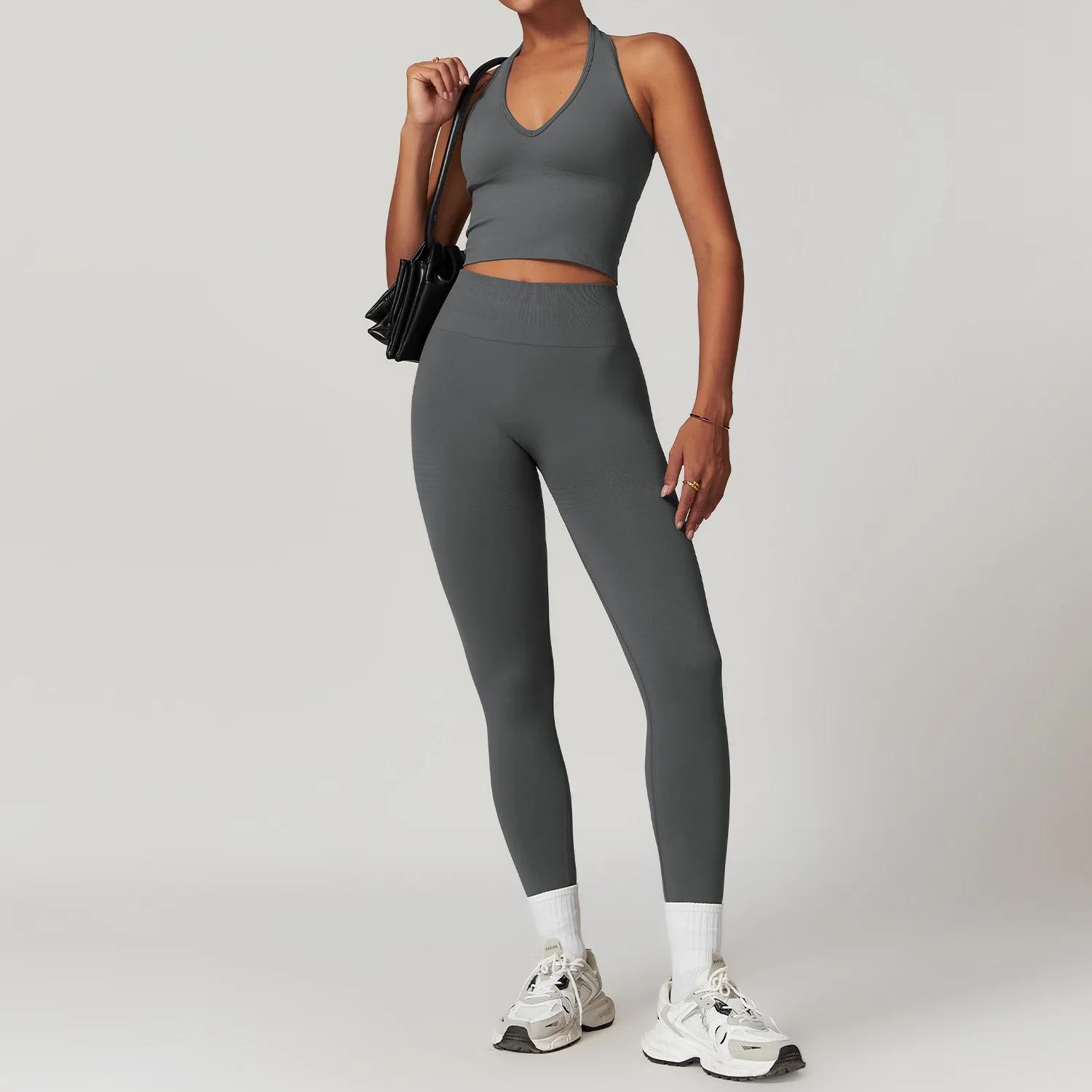 2 pièces ensemble de Yoga sans couture vêtements de sport vêtements de sport costumes de Yoga pour f