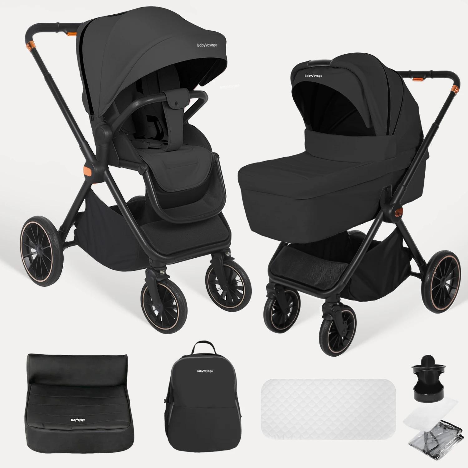 BabyVoyage 2 en 1 bébé poussette pliable panier Type siège bébé landau poussette multifonctionnel no