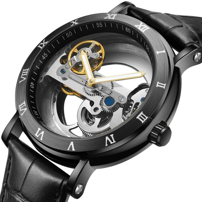 Montre hommes montre automatique montre de luxe homme montre-bracelet mécanique squelette conception