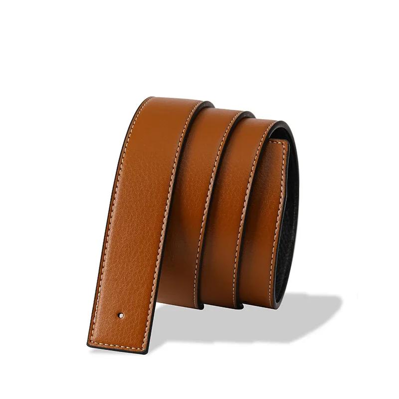 Ceintures de marque de luxe sans boucle pour hommes, haute qualité, boucle lisse, sangles masculines