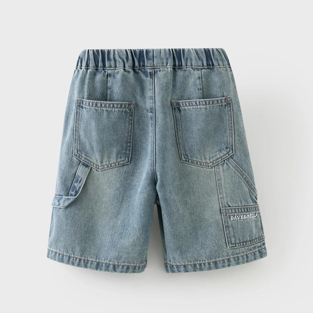 Shorts en jean à jambes larges pour garçons Dave Bella, 7-13 ans, jeans d'été, pantalon de cowboy po