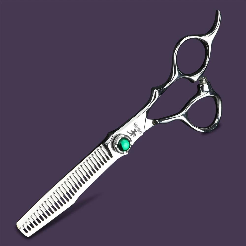 XUANFENG VG10 acier émeraude vis argent ciseaux à cheveux ciseaux de coupe de barbier et ciseaux ami