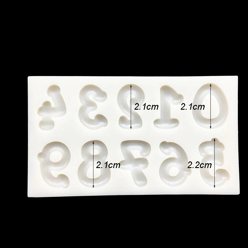 Moule en silicone chiffres 0-9 pour pâtisserie, chocolat, cupcakes, outils de décoration de gâteaux 