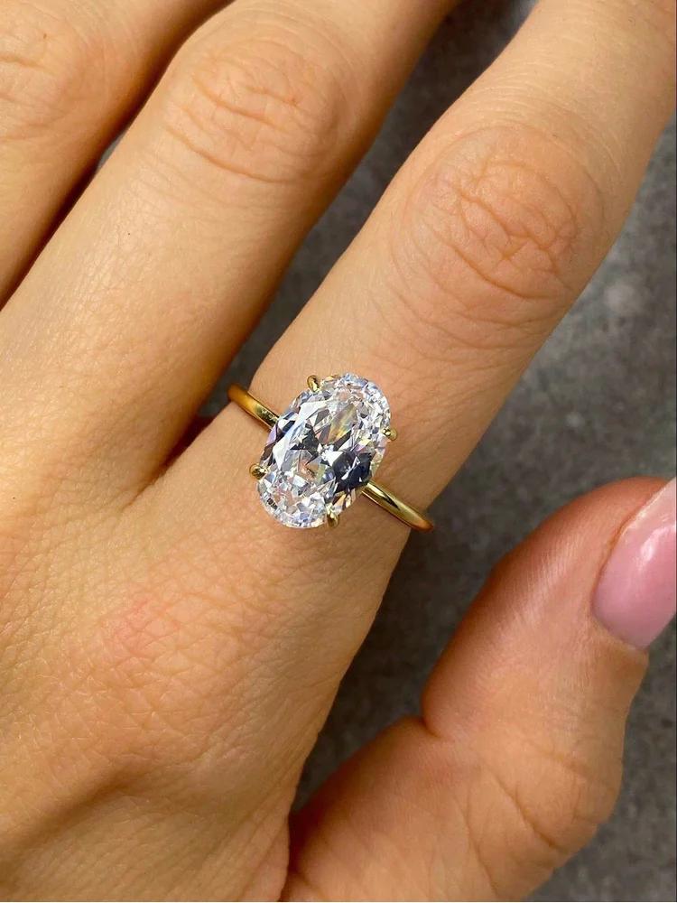 ROUSLY – bague ovale en argent Sterling 925 brillant pour femmes, pierre ovale en Zircon de 1 à 8CT,