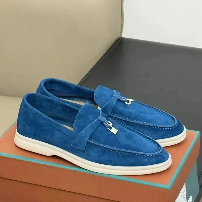 Chaussures décontractées vintage, mocassins à talon plat pour femmes, chaussures plates pour hommes 