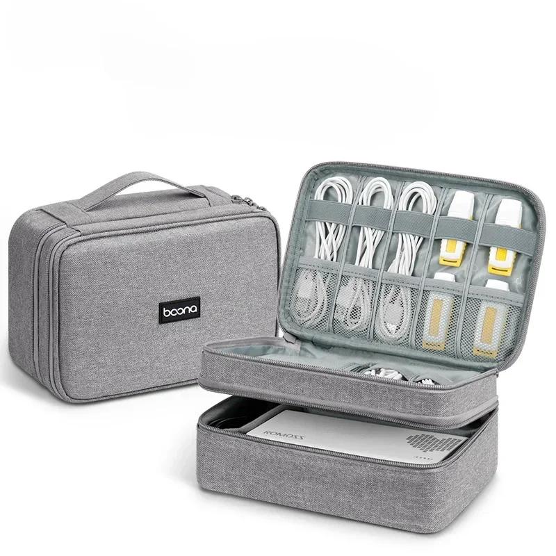Sac de voyage de grande capacité pour câbles de gadgets USB, boîte de rangement pour écouteurs, sac 