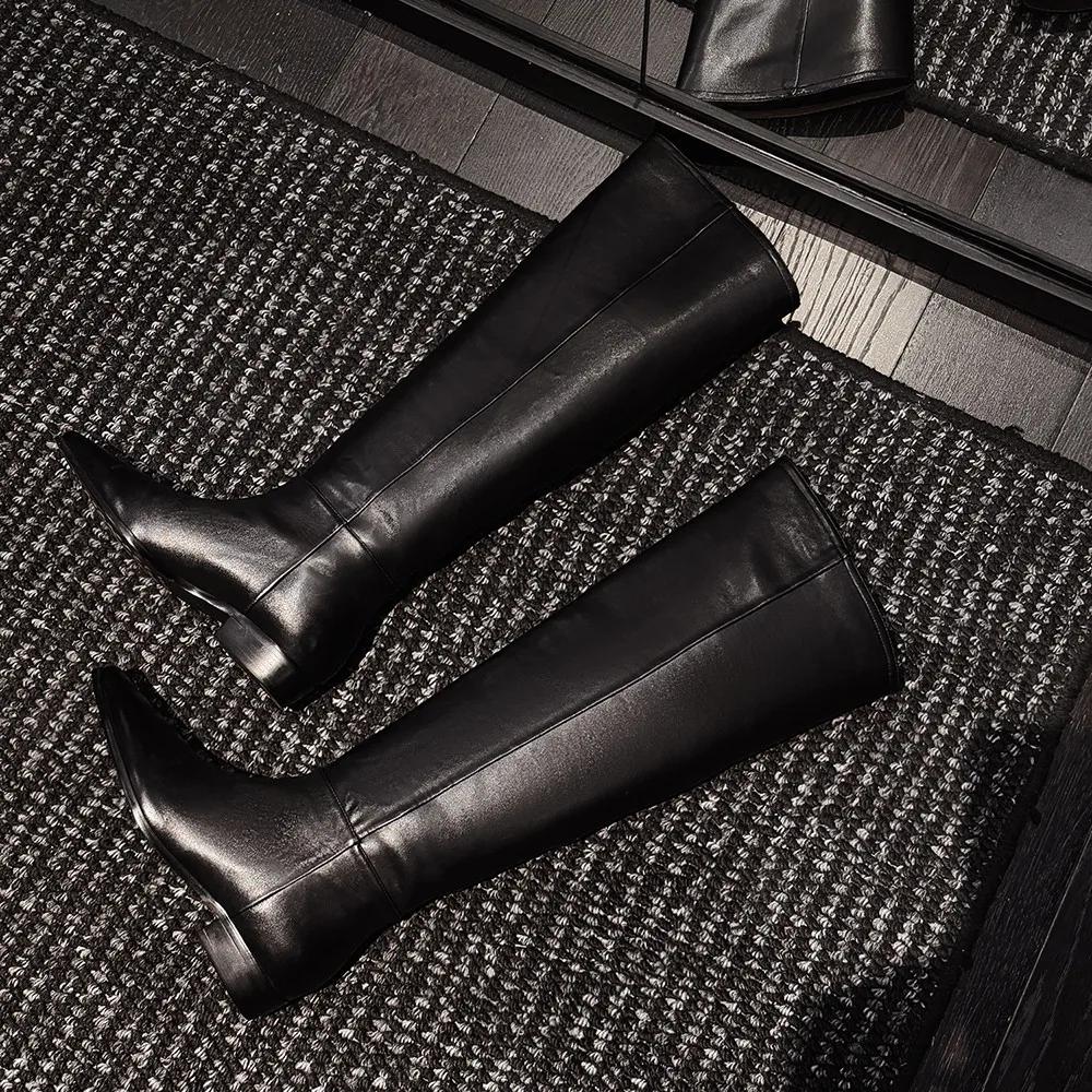 Aucegi Bottes hautes confortables à bout rond pour femme, nouvelle collection printemps-automne, tal