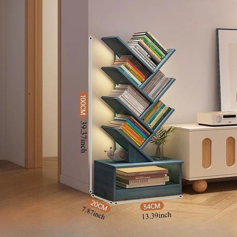 Bibliothèque en forme d'arbre, support à livres en bois massif du sol au plafond, peu encombrant, ét