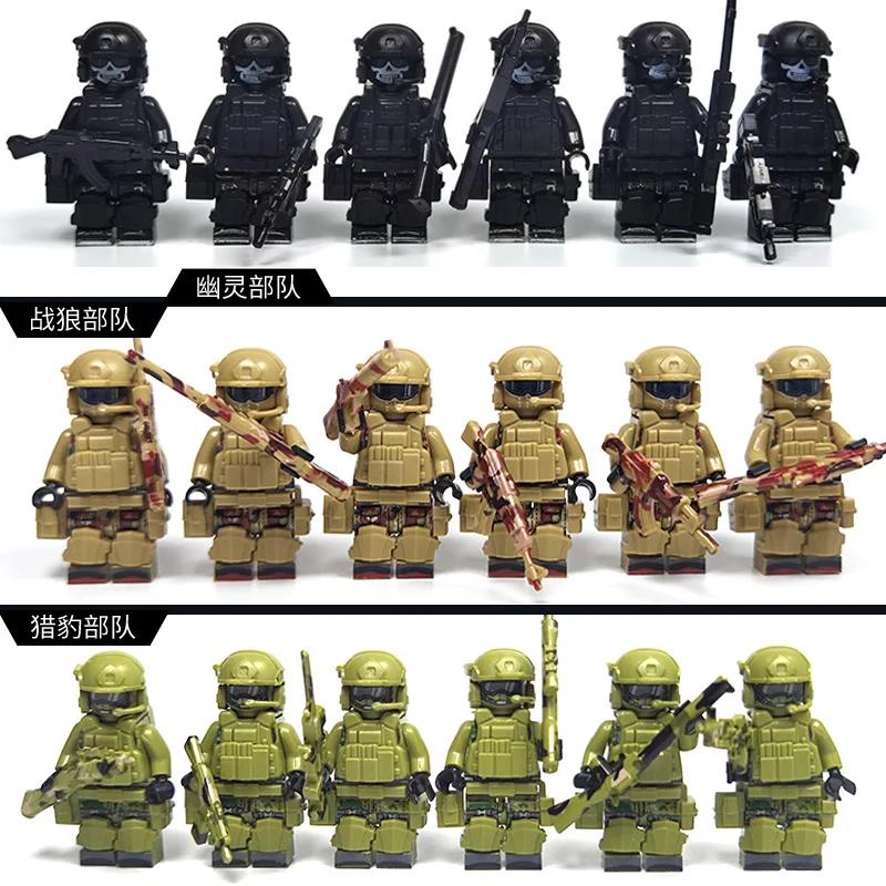 Figurines spéciales de commandement fantôme de police des forces spéciales militaires, soldats de po