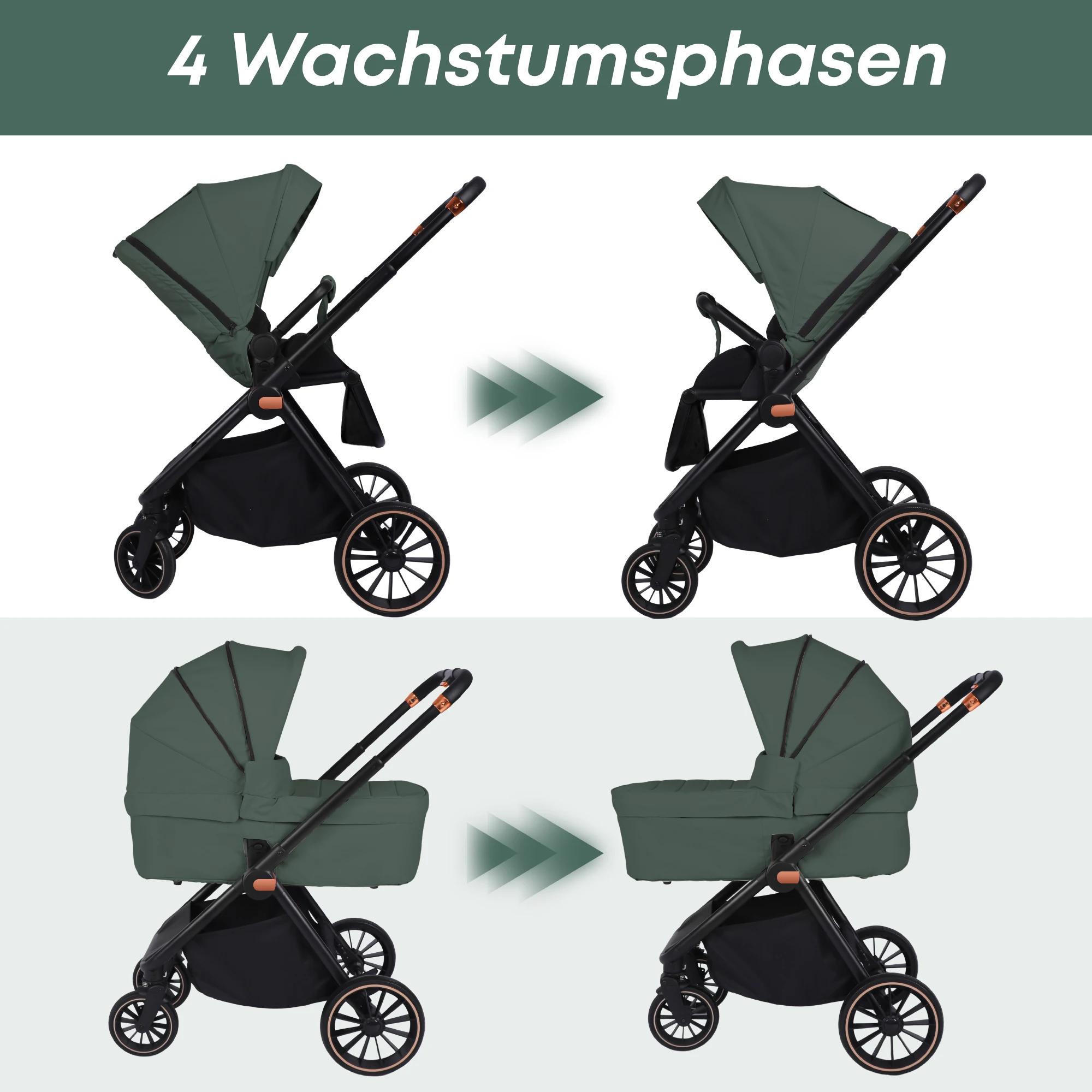 Poussette multifonctionnelle légère 2-en-1 de haute qualité, chariot bidirectionnel, cadre en alumin