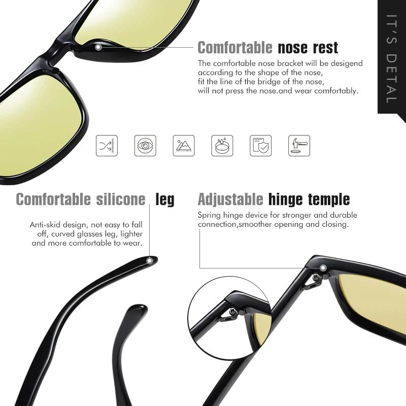 Lunettes de soleil à changement de lumière bleue, Design à Micro-Rivet pour la conduite et l'évasion