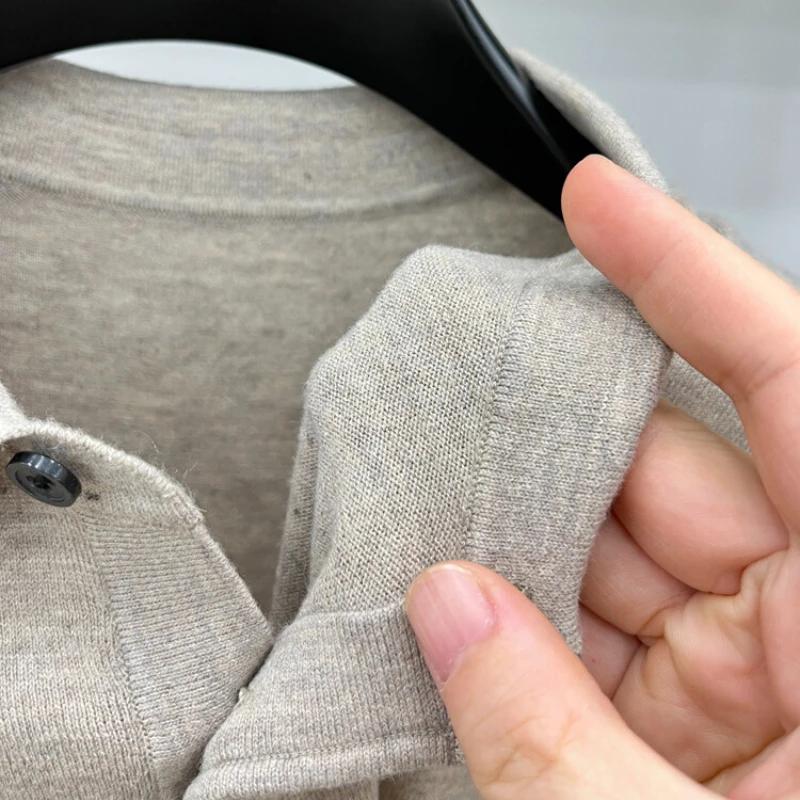 Polo décontracté à manches longues pour hommes, pull à col chemise Pull de golf en laine pour le pri