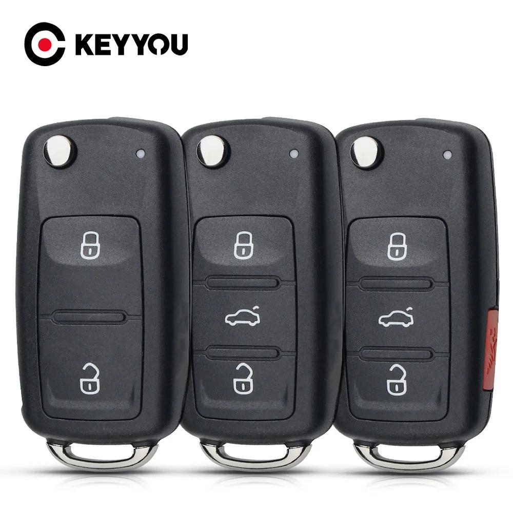KEYYOU 10 pièces 2/3/4 boutons coque de clé à distance pour Skoda Octavia VW Volkswagen Golf Mk6 Tig