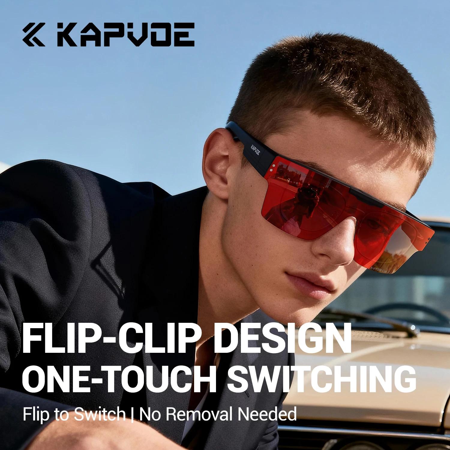 Lunettes de soleil KAPVOE à clipser pour hommes, photochromiques, adaptées au cyclisme, protection U