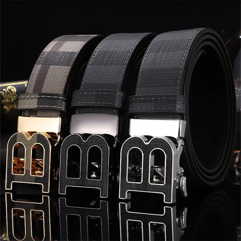2025 haute qualité hommes ceinture concepteur en cuir véritable ceintures mâle métal automatique bou