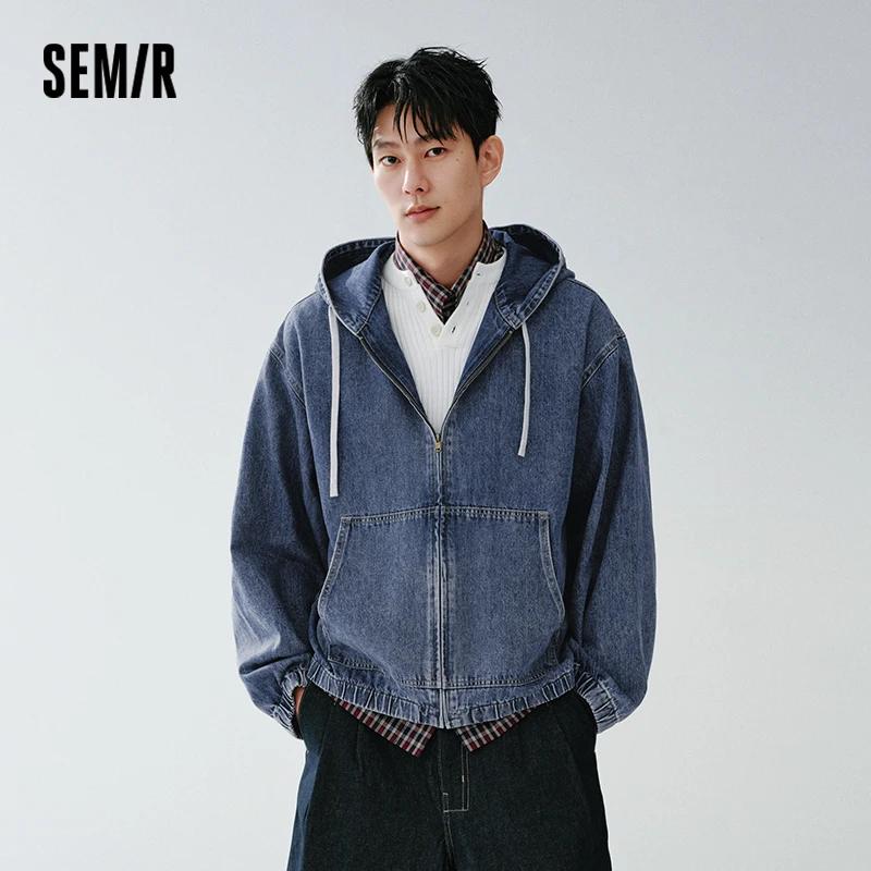 Veste américaine Semir pour homme, collection Printemps 2026, en jean à capuche, style urbain vintag
