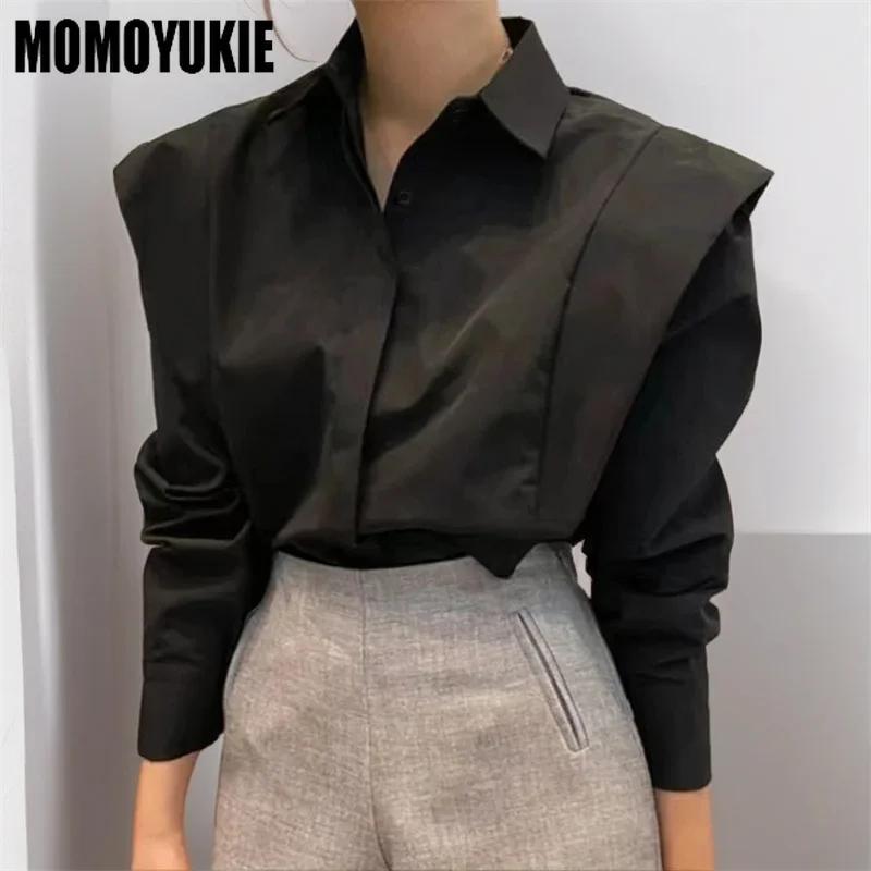 2023 printemps femmes Blouses mode Vintage Simple panneau de fermeture volants à manches longues loi