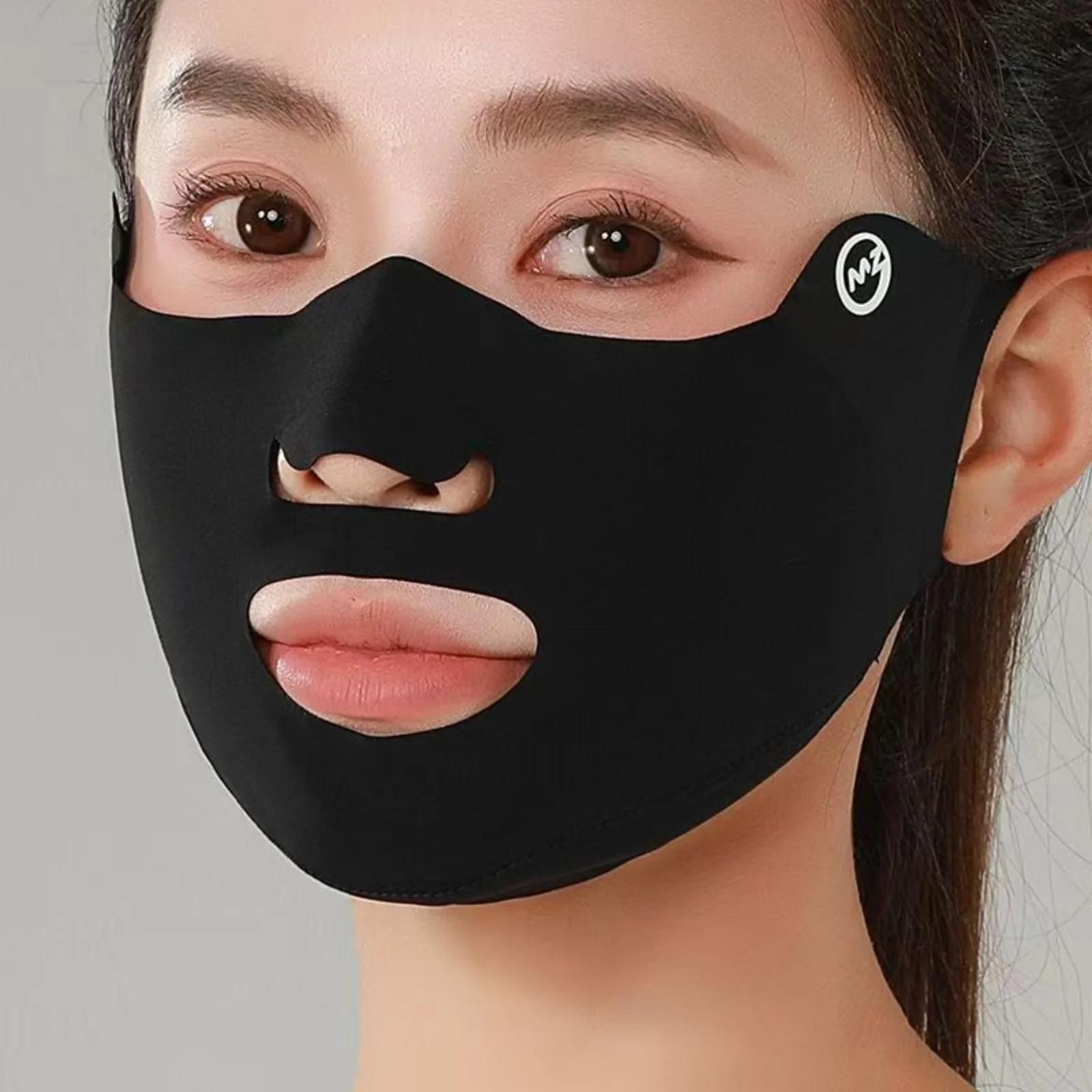 Masque respirant en soie glacée, lavable, anti-poussière, protection solaire, Anti-UV, pour la condu