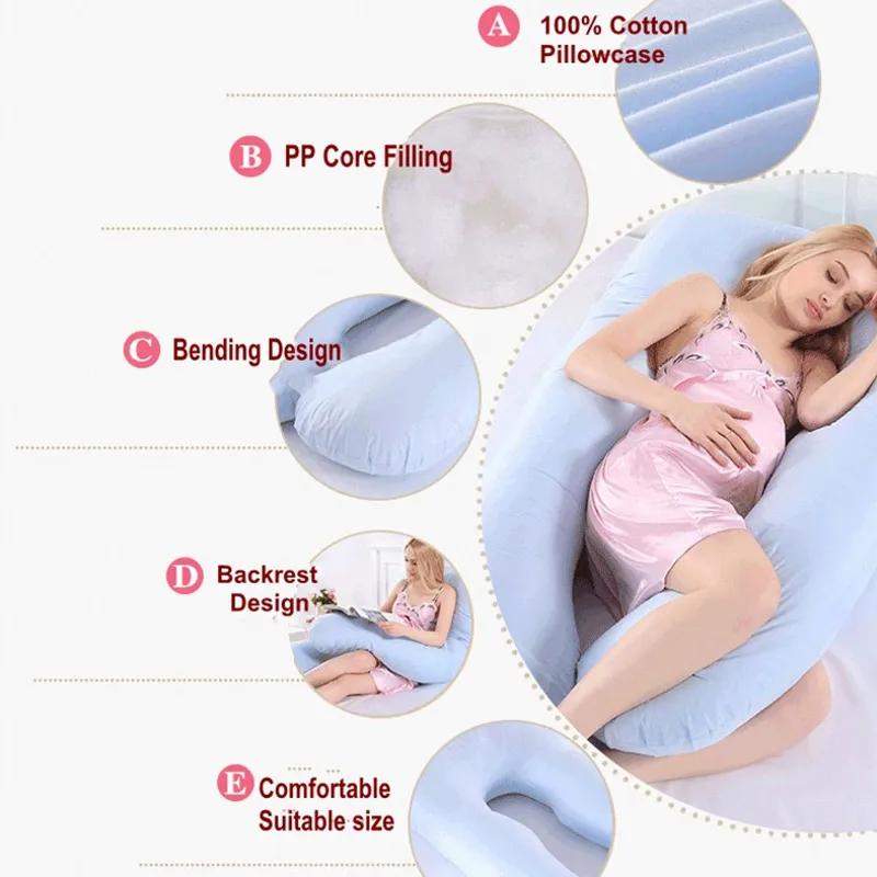 Oreiller de grossesse 130x70cm, oreiller de taille pour femmes enceintes, oreiller d'allaitement, co