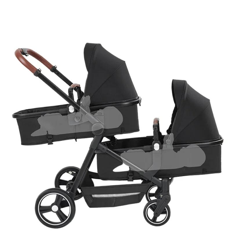 NOUVEAUX poussettes légères multifonctions pour jumeaux Poussettes pour deux enfants à bord landau 2