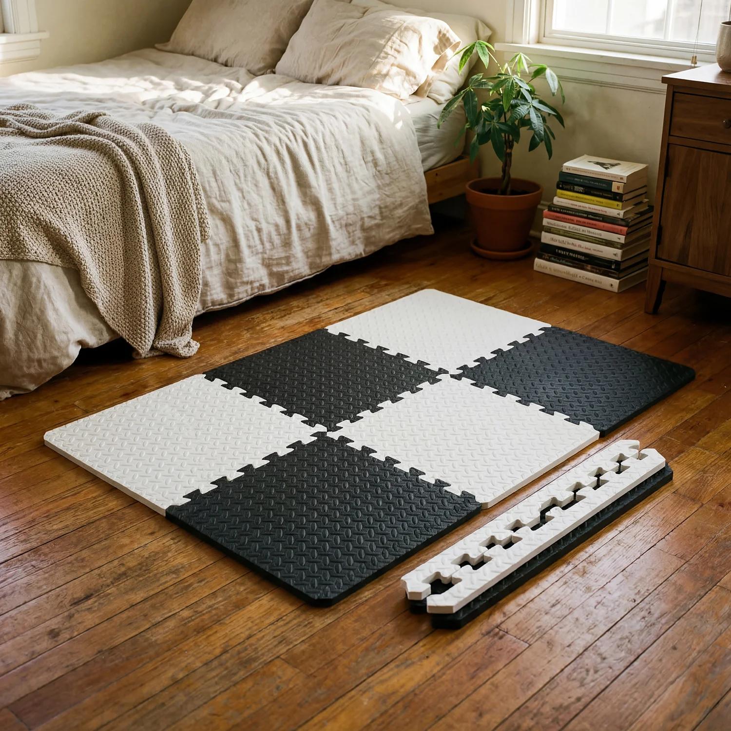 Tapis de jeu pour bébé 16 pièces 60x60cm, tapis puzzle en mousse EVA 1cm, tapis de sol pour enfants,