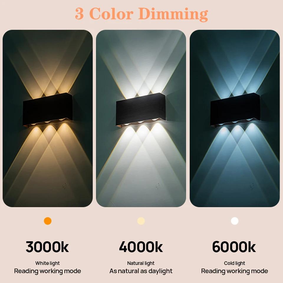 Lampe murale avec télécommande, variateur tactile, charge de Type C, veilleuse de chevet, décor d'an