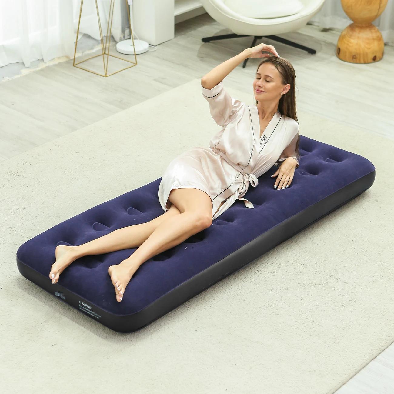 Lit gonflable de matelas d'air de taille unique, coussin de couchage de Camping de matelas gonflable