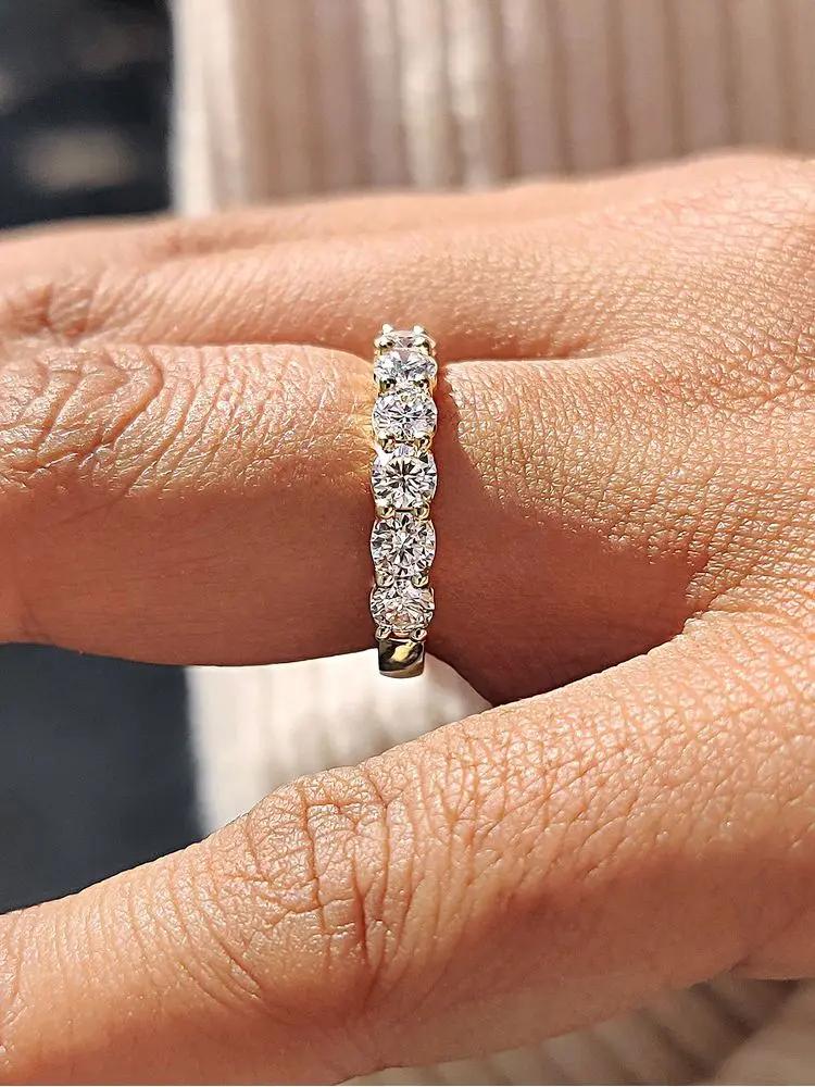 Bagues rondes en argent Sterling 925 et Zircon brillant pour femmes, magnifiques bagues de fiançaill
