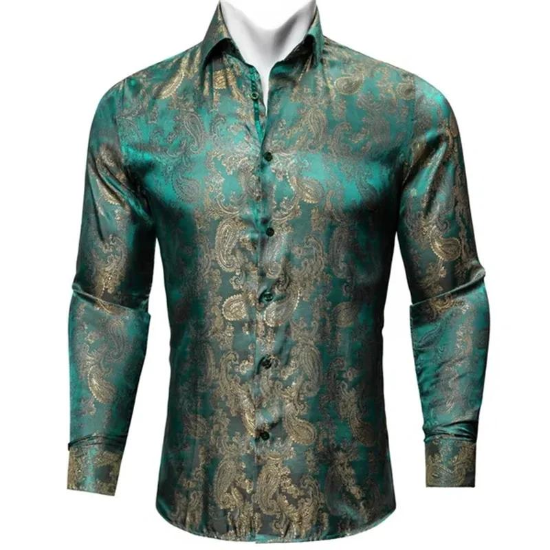 Nouveau 2024 élégant confortable bordeaux 3D imprimé chemise hommes à manches longues athloisir fleu