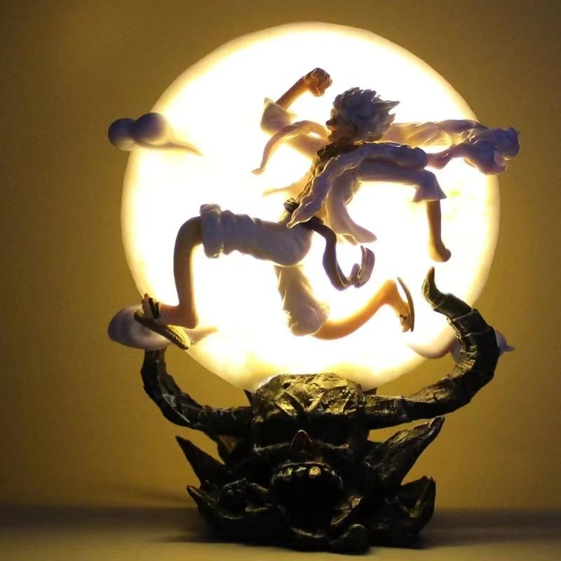 Figurine d'anime One Piece de 12 cm, fée de la lune Nika Monkey D Luffy Gear 5 avec lumière lunaire,