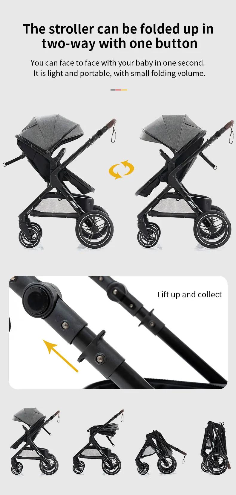 Poussette bébé 3 en 1 facile à plier multifonctionnelle poussette voyage Portable landau siège de sé