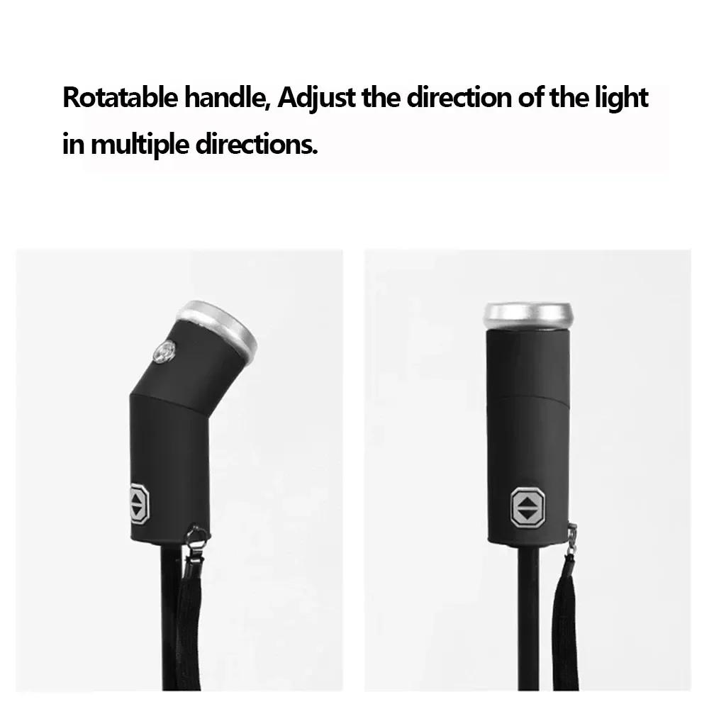 Parapluie pliant entièrement automatique étanche, protection solaire, lampe de poche LED, UV, paraso