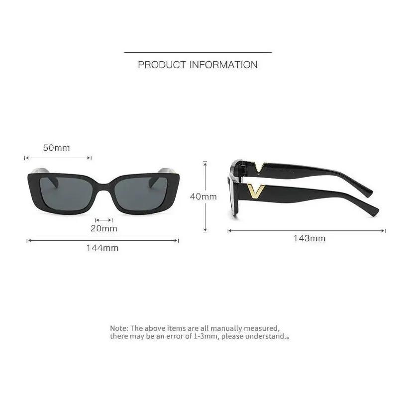 Lunettes de soleil rectangulaires rétro, lunettes de soleil à petite monture, marque WOarmacBrand De