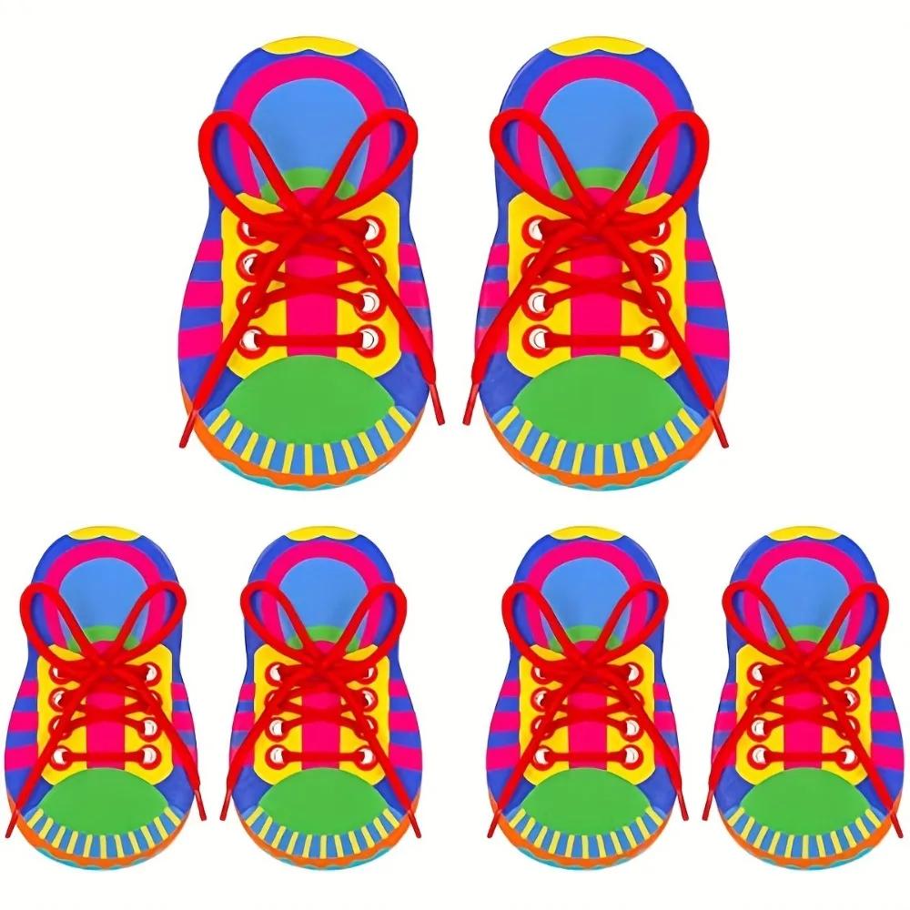 Lacets à enfiler, jouets d'enseignement, apprendre à nouer les lacets, jouet pour enfants en bas âge
