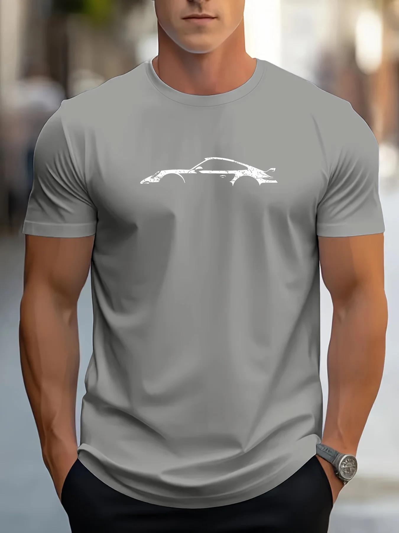 Le T-shirt à motif de voiture rétro pour hommes avec un design de voiture classique convient aux pas