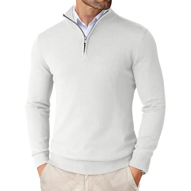 Pulls d'automne à fermeture éclair pour hommes, coupe cintrée, légers, à col montant, pour l'extérie