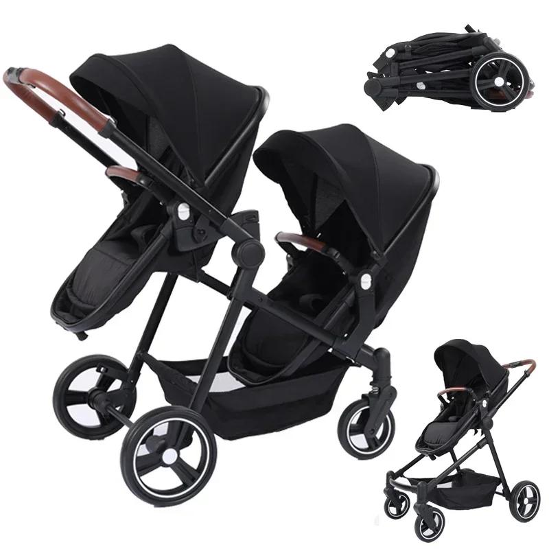 Poussette double multifonctionnelle pliable 2026, vélo bébé convertible léger, livraison UE