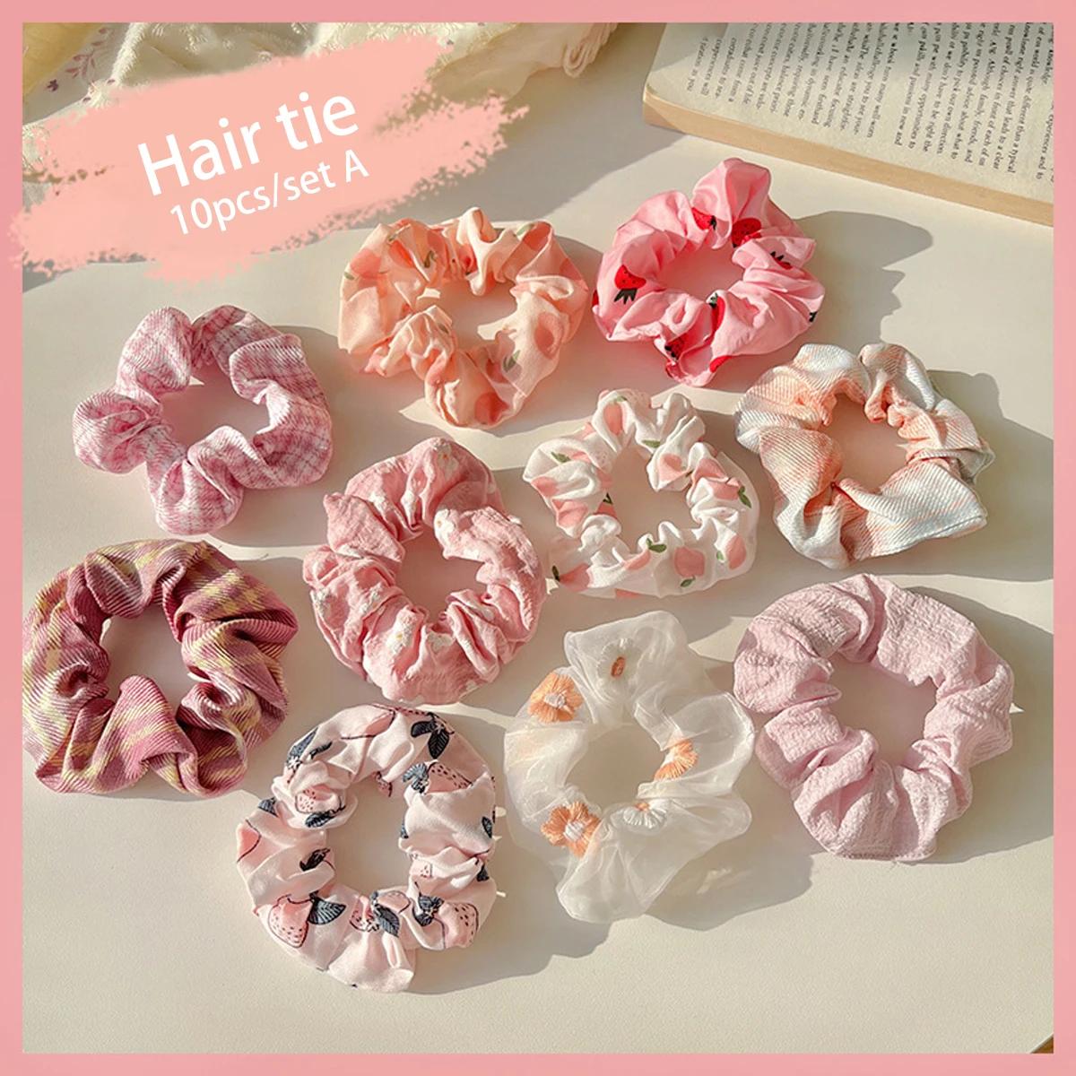 Anneau de cheveux pour gros intestin, 10 pièces/ensemble, élastique pour cheveux haut de gamme pour 