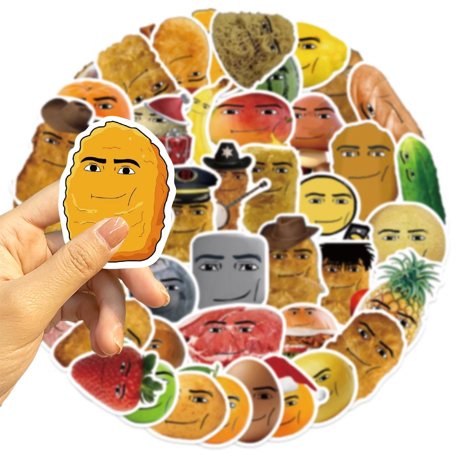 58 pièces Robloxs visage gagnant sourire-poulet pépite Meme série dessin animé étanche décoratif tas