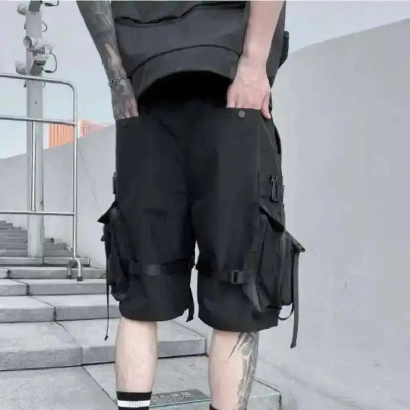 HKSH été fonctionnel marée Shorts hommes marée tactique foncé ample Techwear droit genou longueur pa