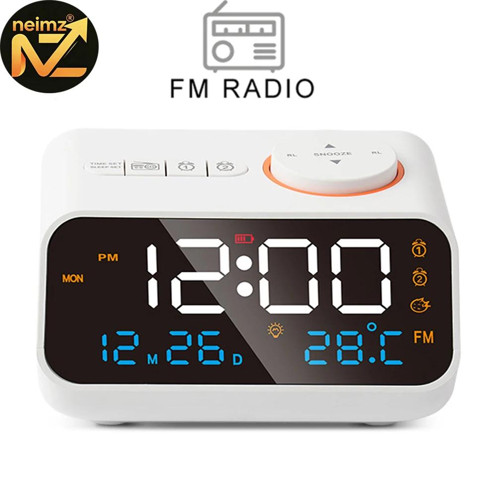 Alarme LED rechargeable avec fonction radio.Deux horloges d'alarme peuvent être réglées.Il affiche l
