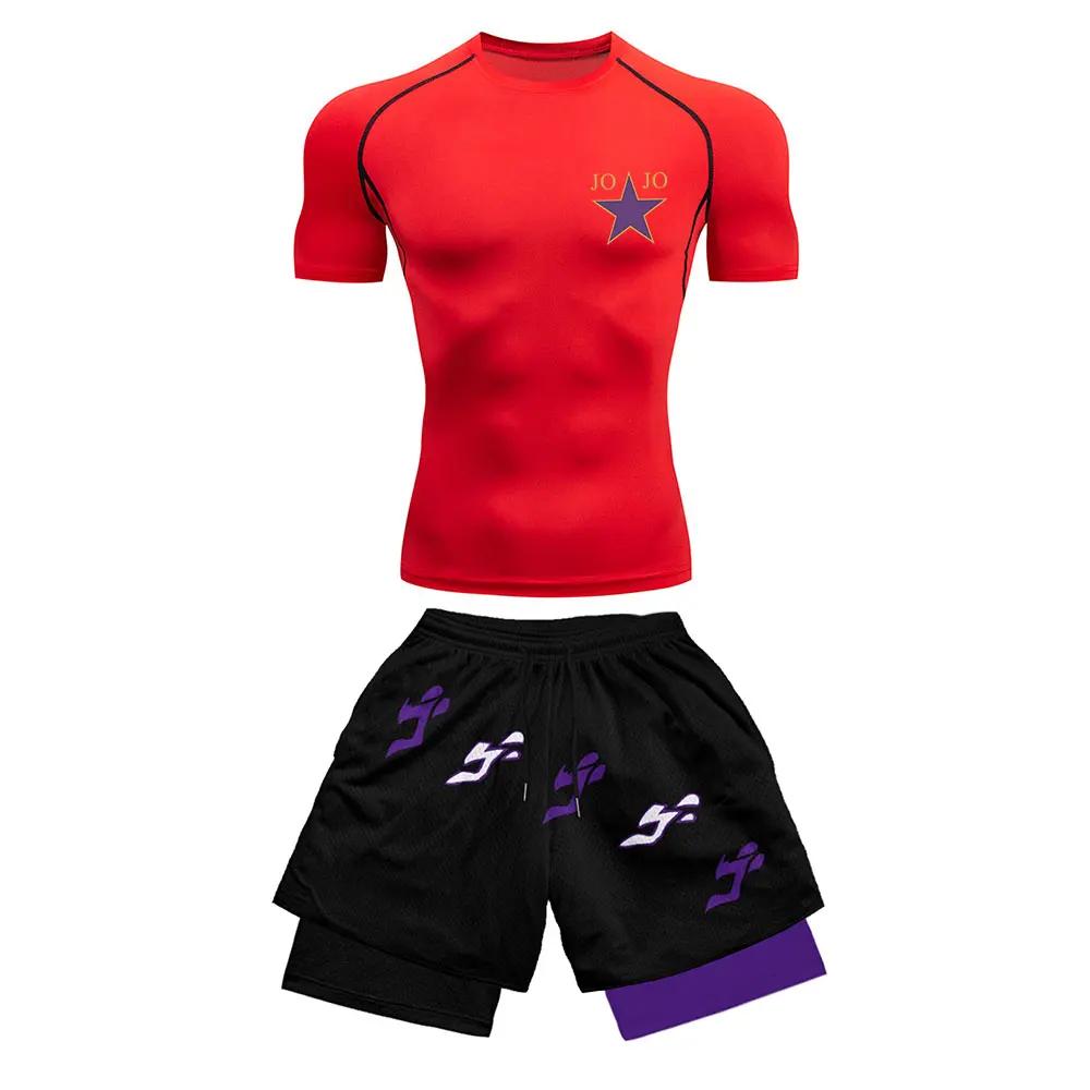 2025 Costume de sport de compression imprimé à la mode Vêtements d'été Costume athlétique pour homme