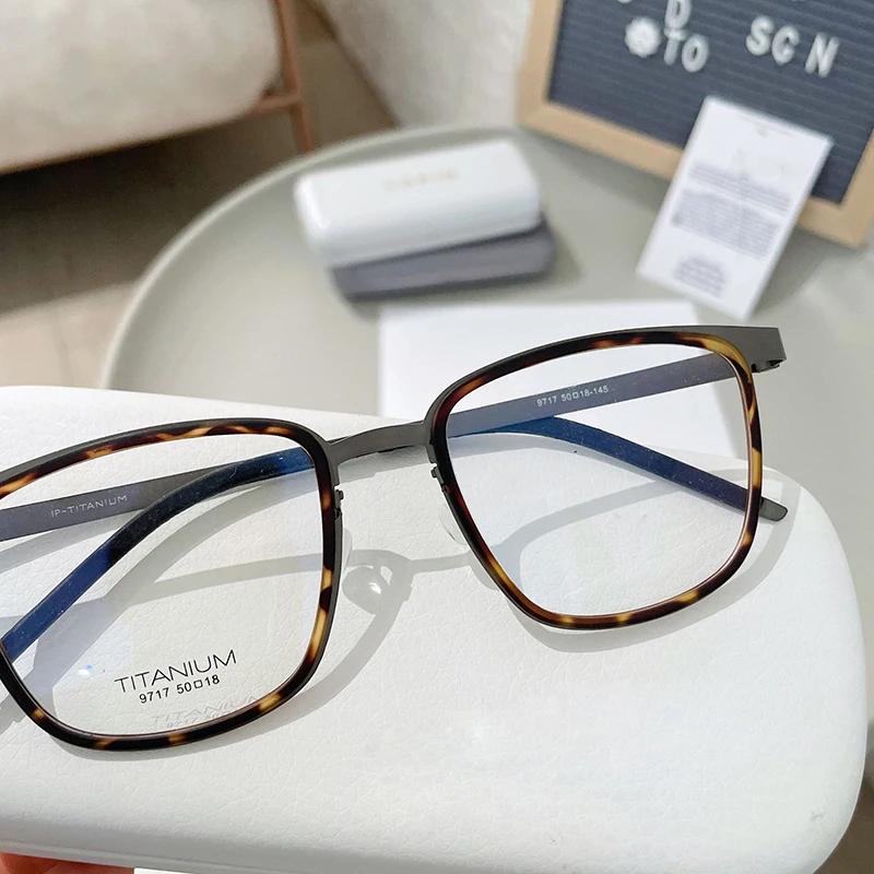 Danemark Designer Réplique Rétro Carré Pur Titane Cadres Acétate Anneau Lunettes Homme Femme Sans Vi