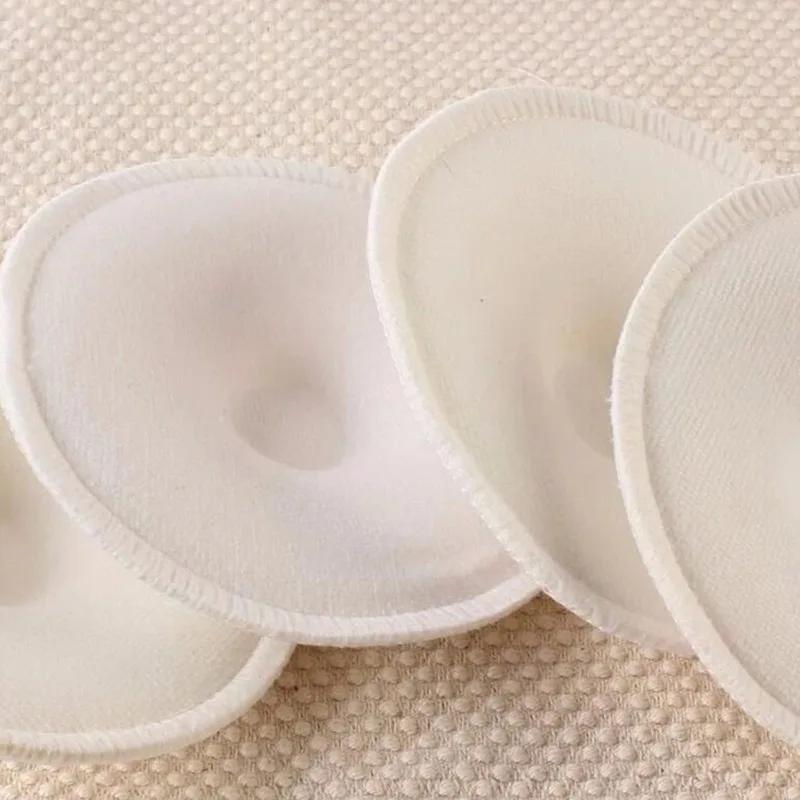 Coussinets d'allaitement en coton absorbant doux blanc, lavables et réutilisables, vente en gros, 4 