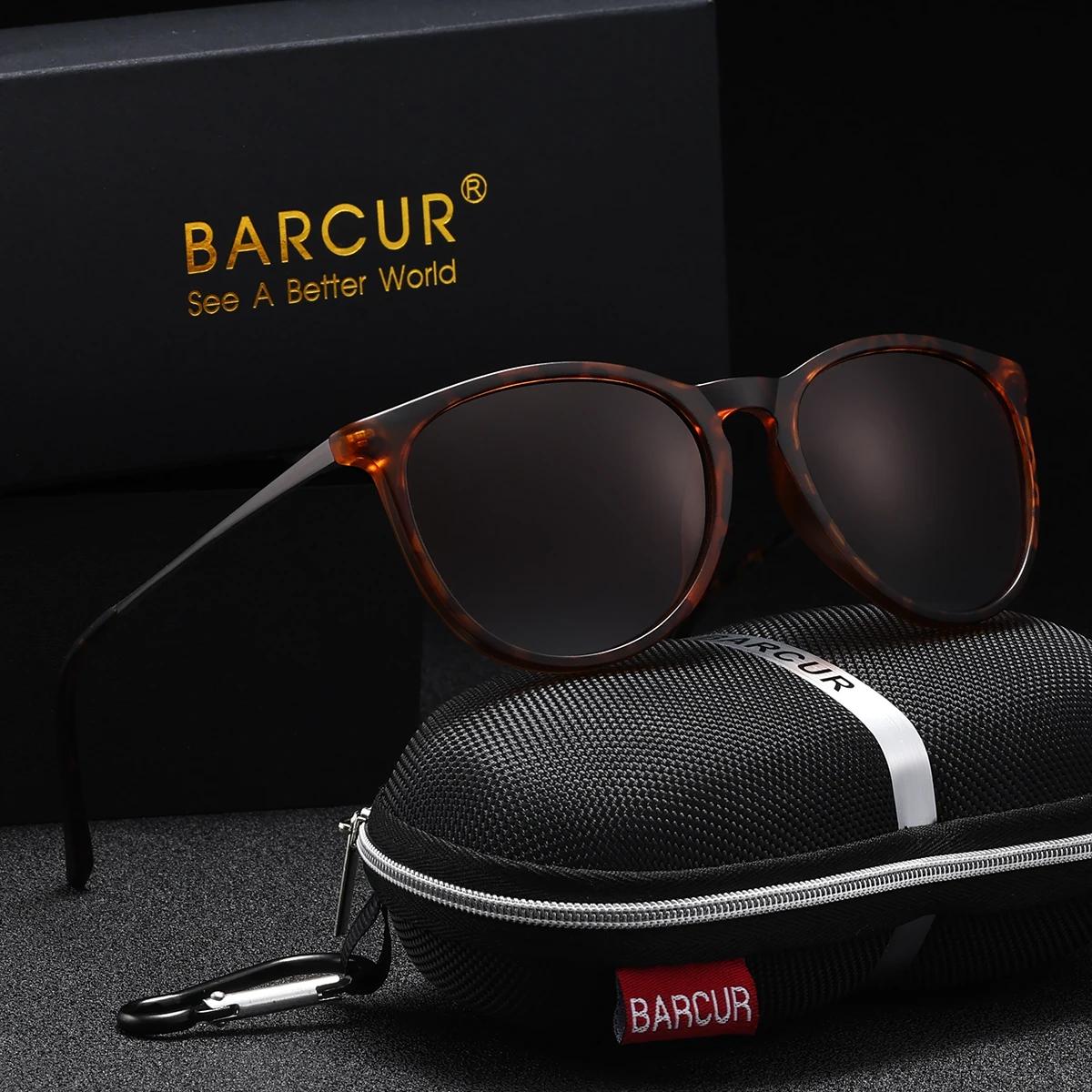 BARCUR-Lunettes de soleil polarisées pour femmes, design de marque, à la mode, monture en plastique 