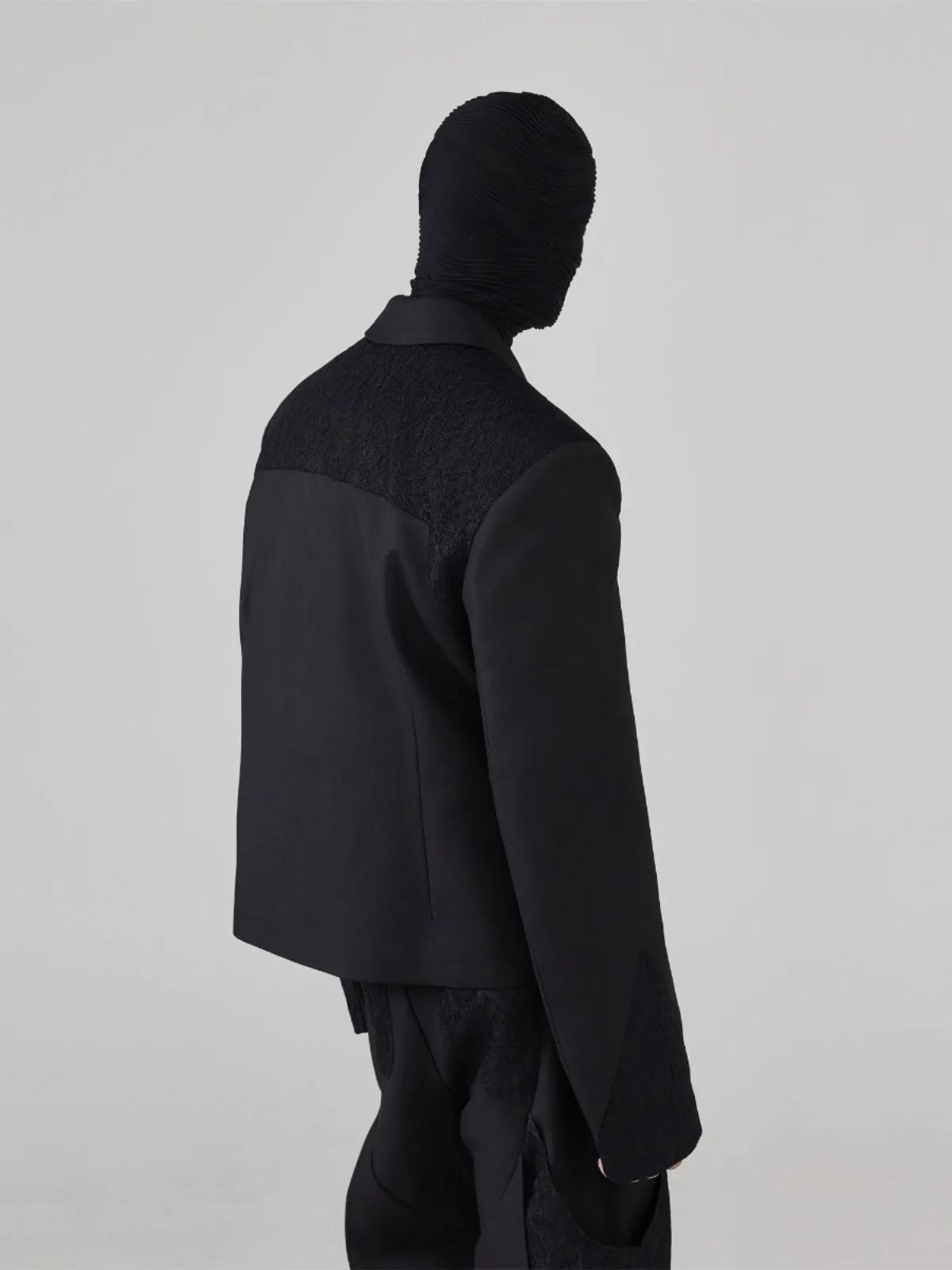 Mauroicardi automne court noir ajusté asymétrique Blazers pour hommes épaulettes bouton unique éléga