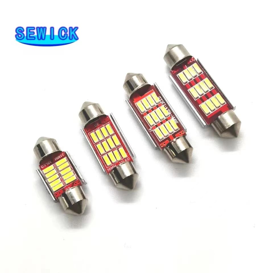 100 pièces feston C5W CANBUS sans erreur Auto lumière 12 SMD 4014 LED 31mm 36mm 39mm 41mm voiture in