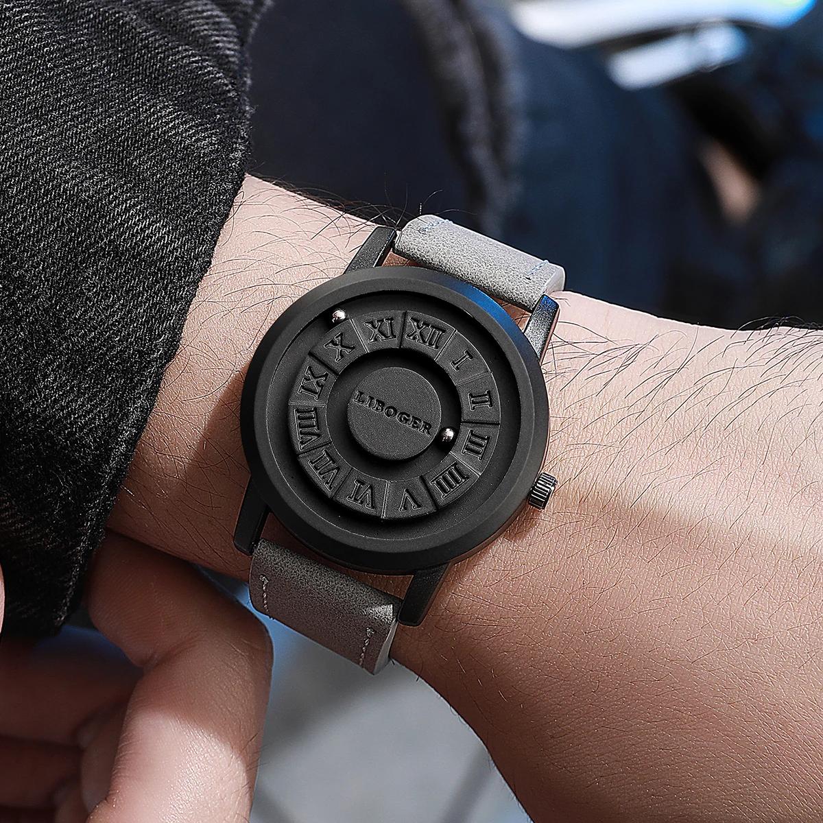Mode Suspension magnétique hommes montres sport décontracté Roma cadran montres pour hommes horloge 