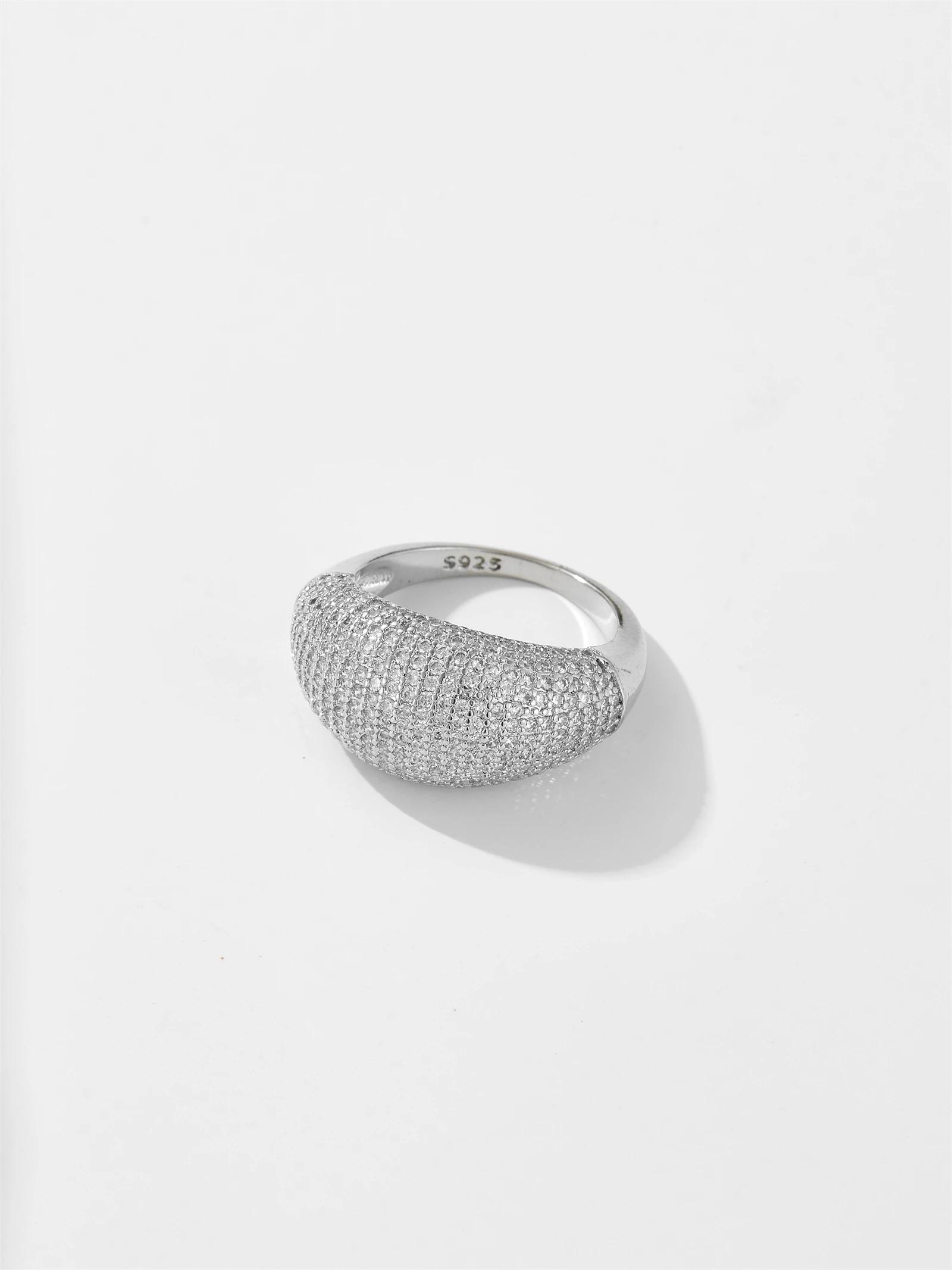 DPLAOPA femmes 100% 925 argent Sterling plein Zircon CZ pavé grand anneau femmes Rock Punk mariage m