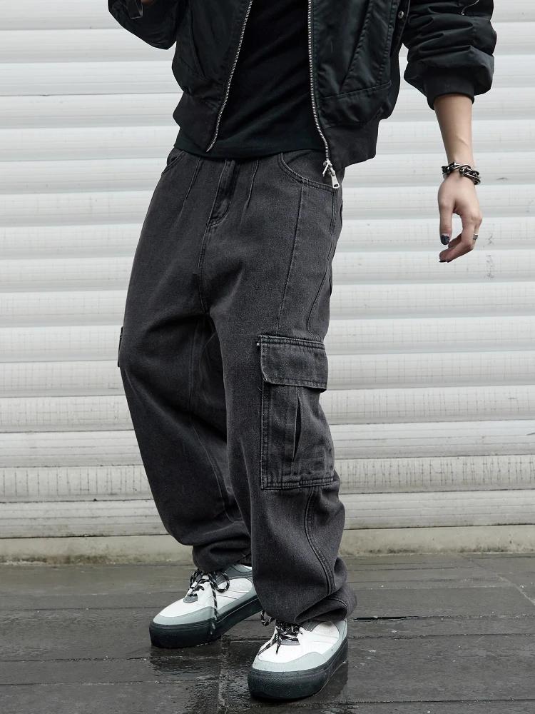 Jean Baggy à Jambes Larges pour Homme, Pantalon Cargo Surdimensionné, Style Hip Hop, Harajuku, Corée
